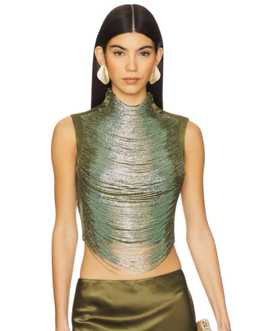 Cult Gaia Taraji Top In Cedar by Cult Gaia - Pickle