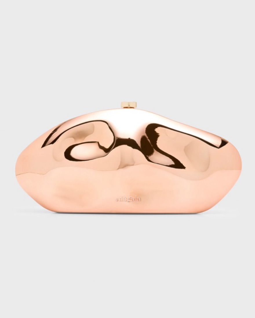 Cult Gaia Caldera Metallic Clutch Bag by Cult Gaia - Pickle