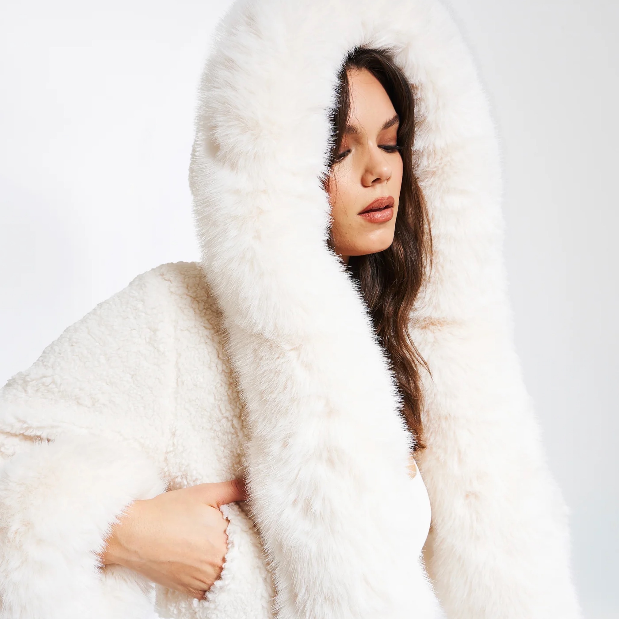 Miss Circle Kali White Cropped Faux Fur by Miss Circle - Pickle