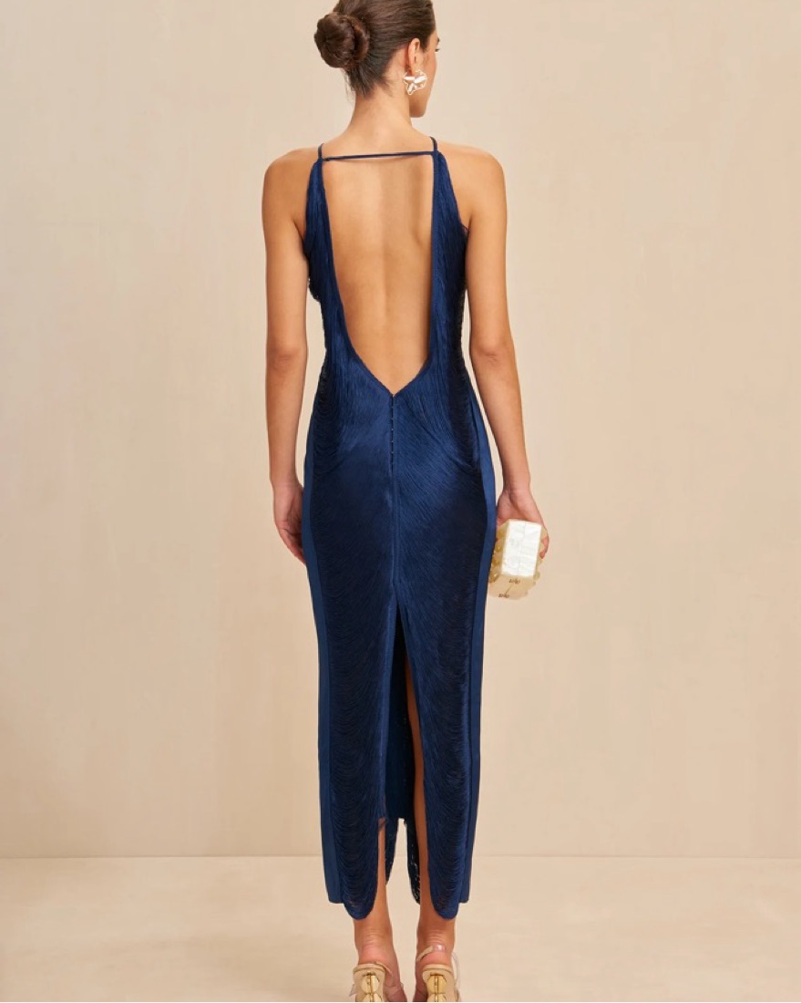 Cult Gaia Renata Gown Ink Navy Blue by Cult Gaia - Pickle