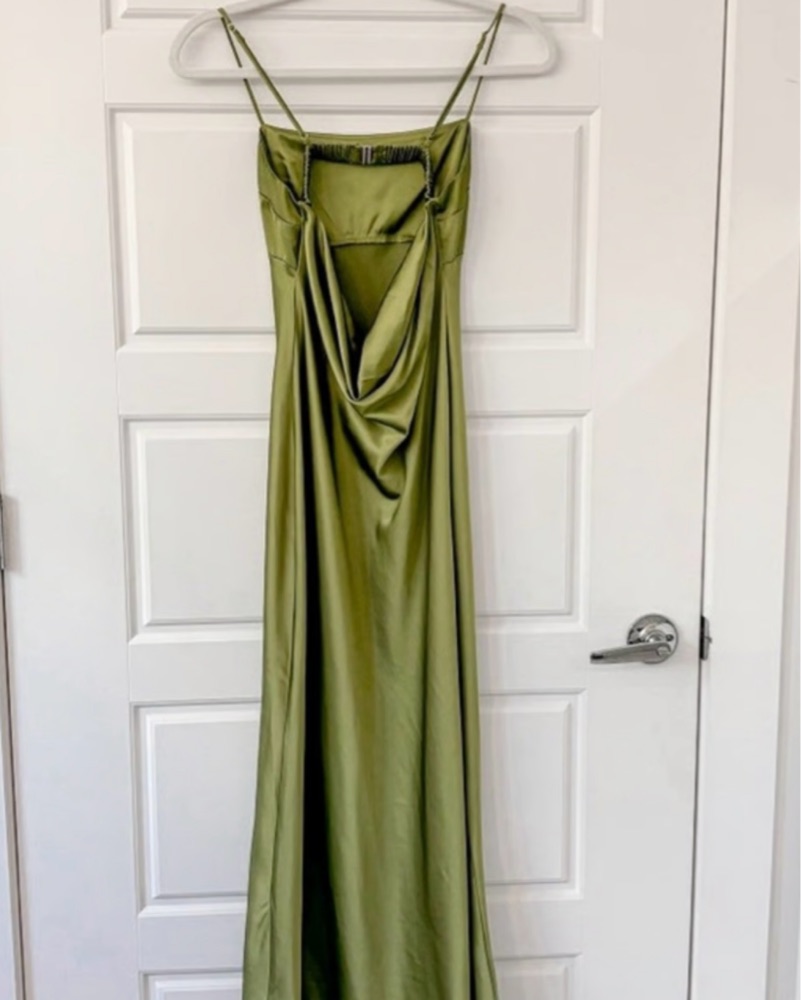 Abercrombie Satin Green Dress by Abercrombie and Fitch - Pickle