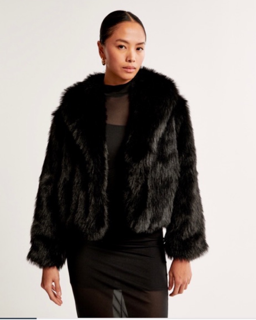 ジャケット・アウター Acka. fur flare middle coat Faux Fur Coat by Abercrombie and Fitch - Pickle