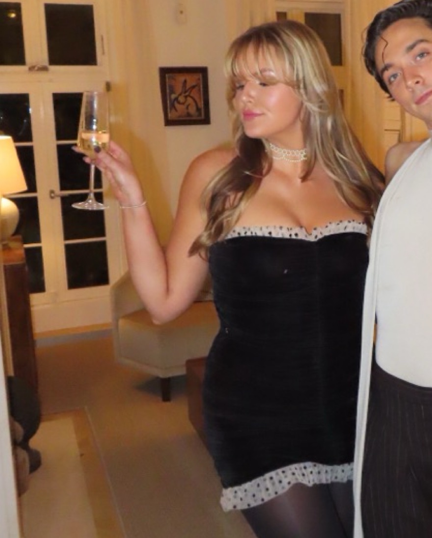 Black Mini Dress With Polka Dot Trim by Urban Outfitters - Pickle