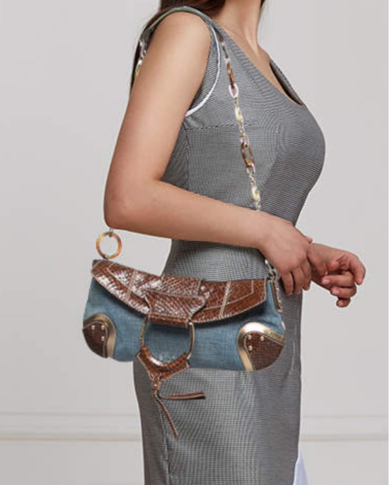 【美品】DOLCE & GABBANA スエードデニムハンドバッグ ヴィンテージ Vintage Dolce & Gabbana Denim Bag by Dolce + Gabbana - Pickle