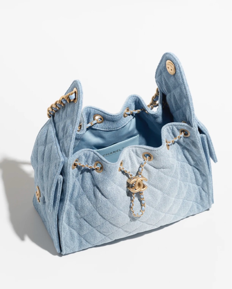 Chanel 25 Washed Denim Handbag by Chanel - Pickle