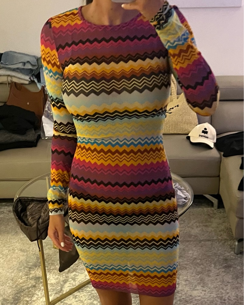 Missoni Long-Sleeve Zigzag Minidress by Missoni - Pickle