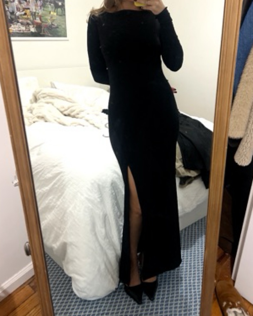 Long Black Dress With Slit by Wolflamb - Pickle