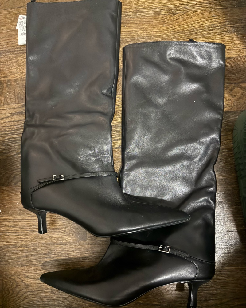 Zara Pointed Toe Kitten Heeled Boots by Zara - Pickle