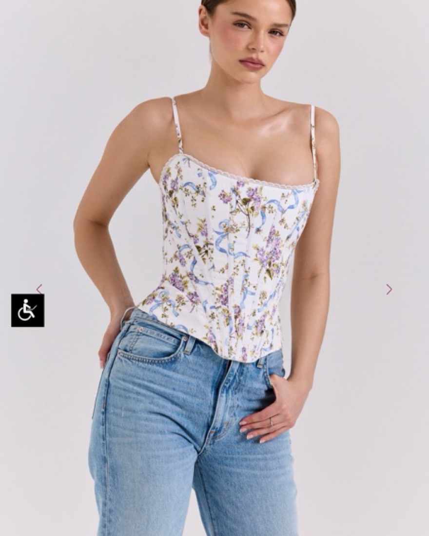 House of CB Cadie Floral Corset by House of CB - Pickle