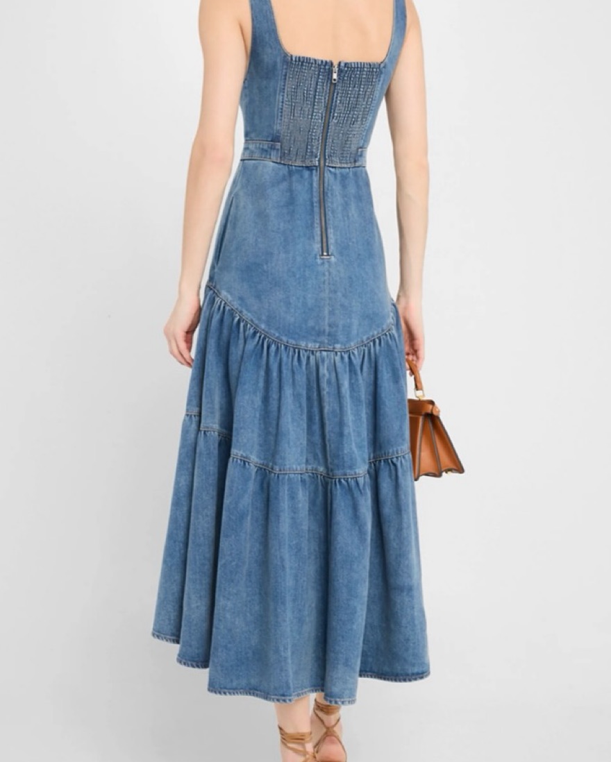 Alice + Olivia Denim Midi Dress by Alice & Olivia - Pickle