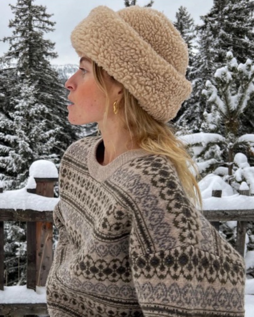 Tio Lee Wool Hat - Fargo Sherpa Hat by Other - Pickle