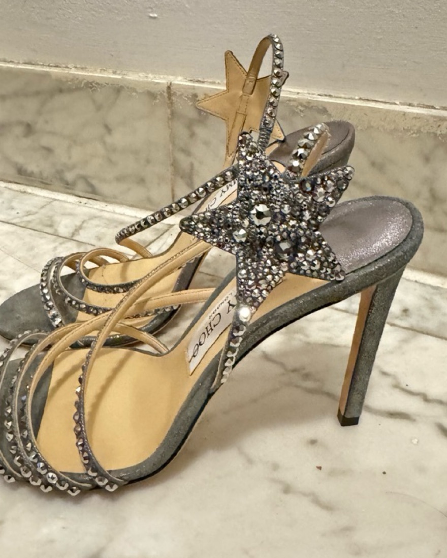 Jimmy Choo Silver Star Heels by Jimmy Choo - Pickle