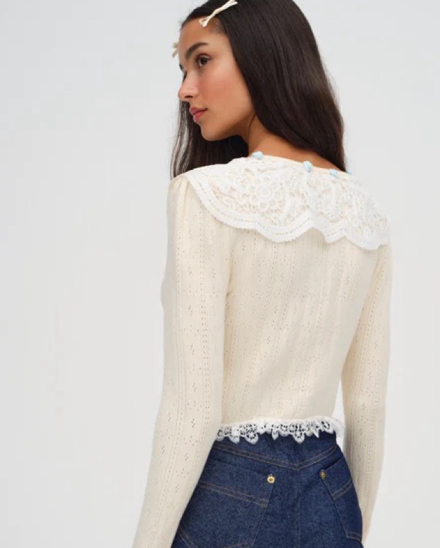 For Love & Lemons Daniela Knit Cardigan by For Love & Lemons - Pickle