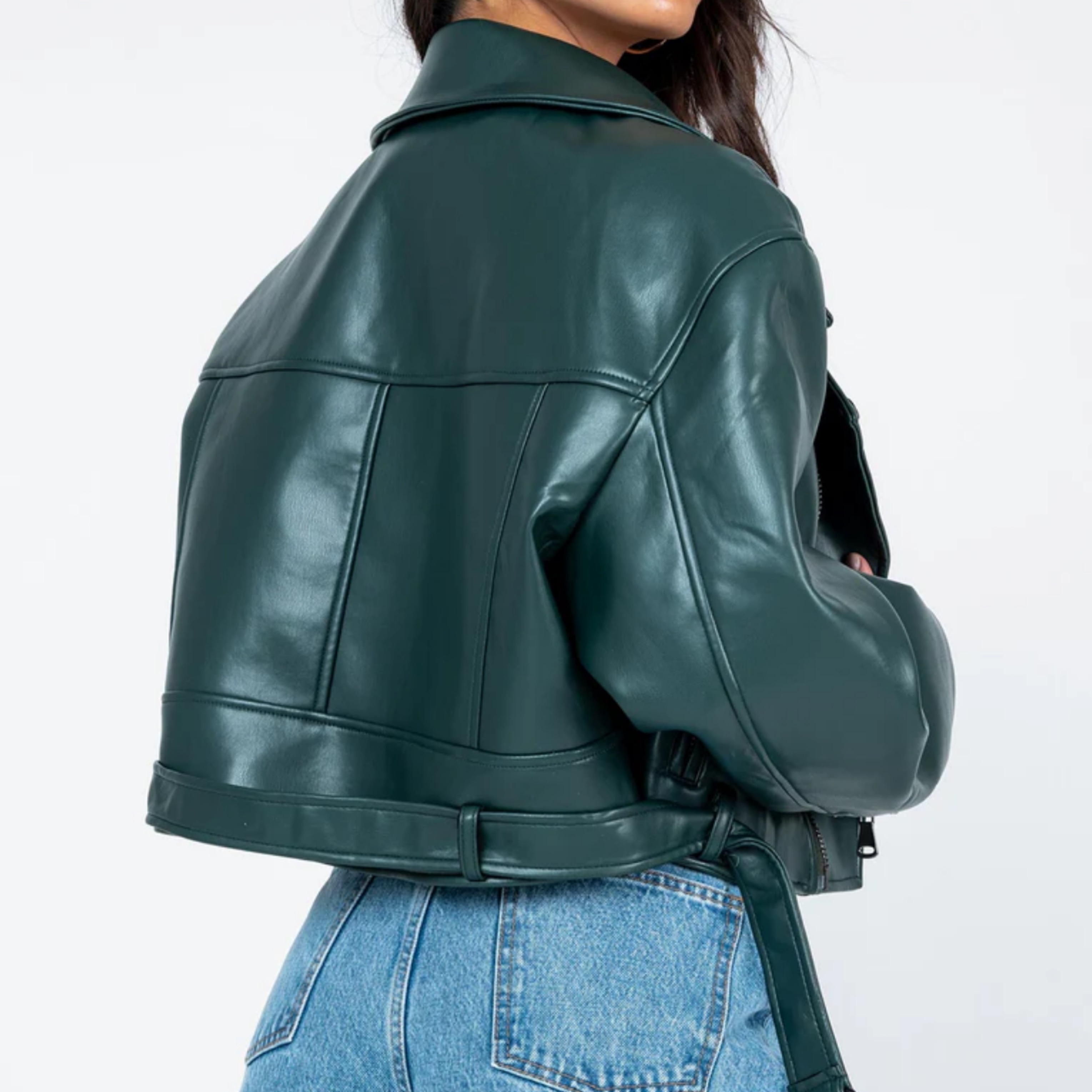 Lioness Staten Island Leather Jacket by Lioness - Pickle