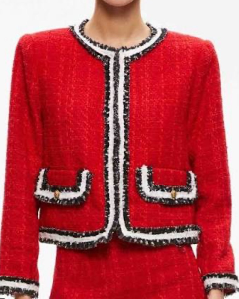 Alice + Olivia Chic Red Tweed Jacket by Alice and Oliva - Pickle