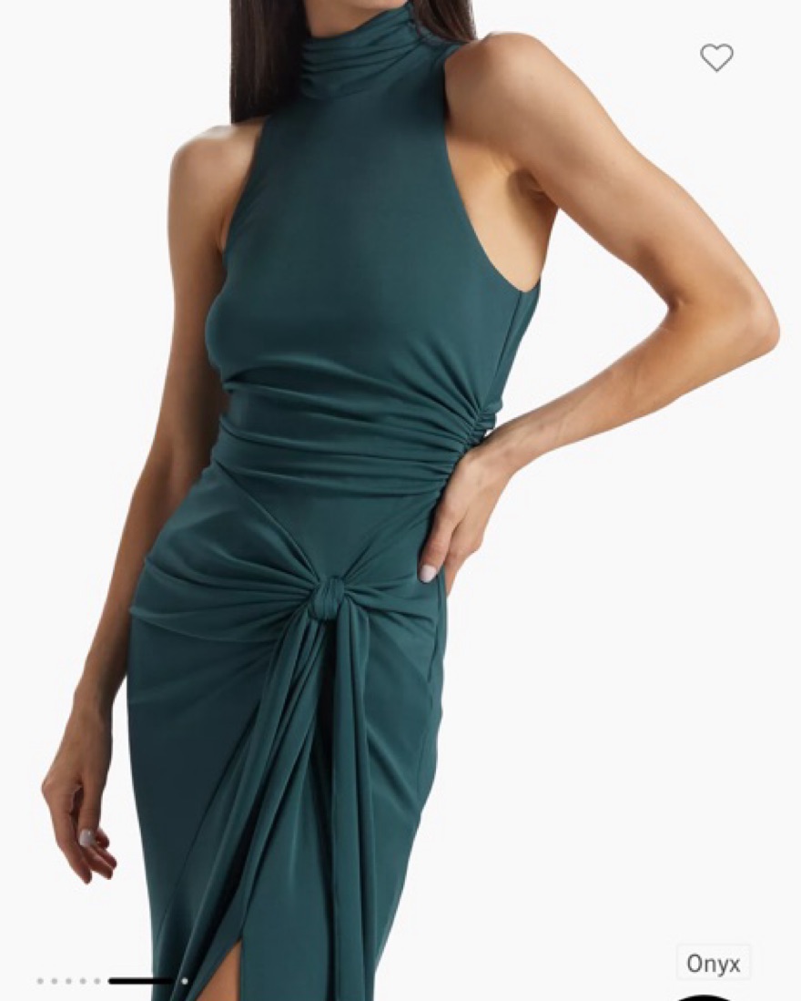 PEZ サイケデリック　グリーンブラック Cinq A Sept Green Midi Dress by Cinq A Sept - Pickle
