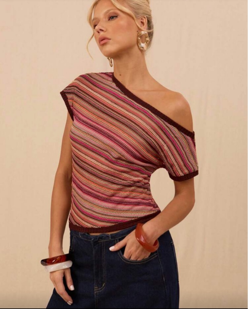 Missoni Inspired One-Shoulder Top by Missoni - Pickle