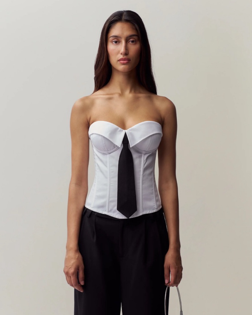 Danielle Guizio Chrys Tie Corset by Danielle Guizio - Pickle