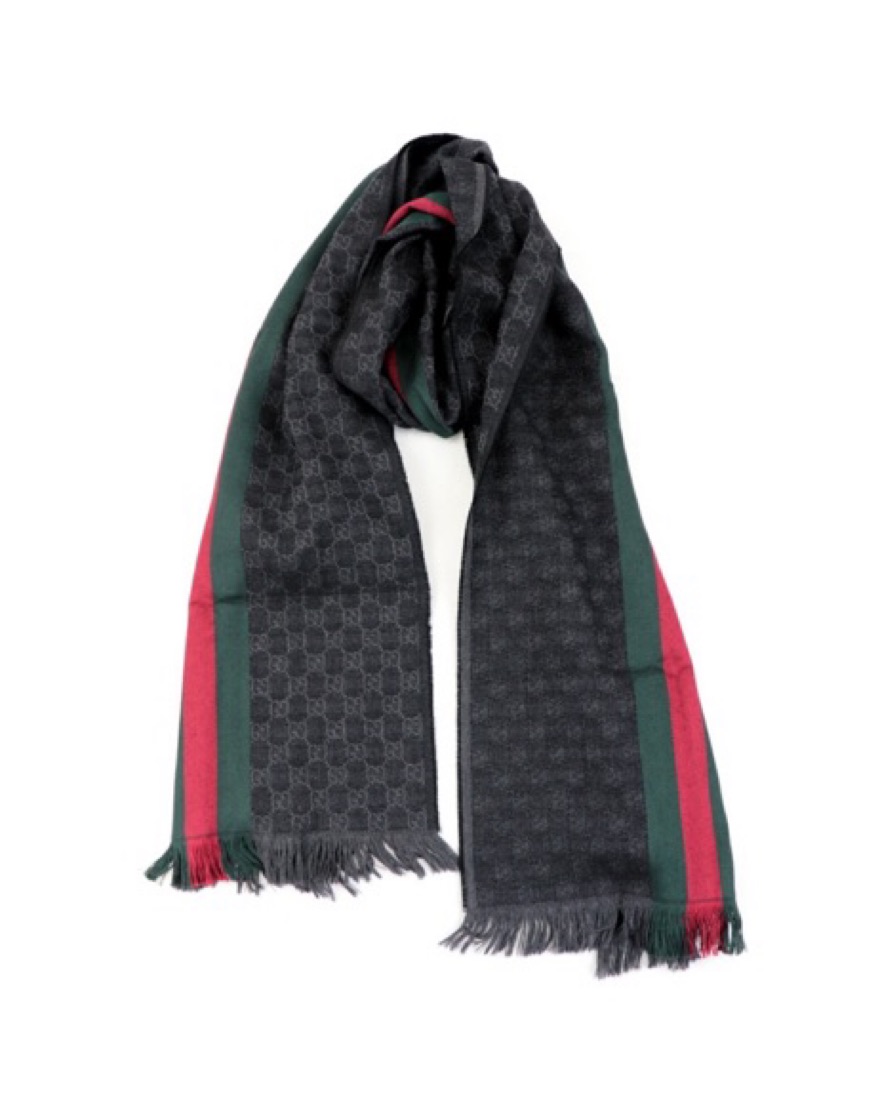 正規保証❗️返品可能❗️古物有　即日発送 様GUCCI ブラック マフラー US