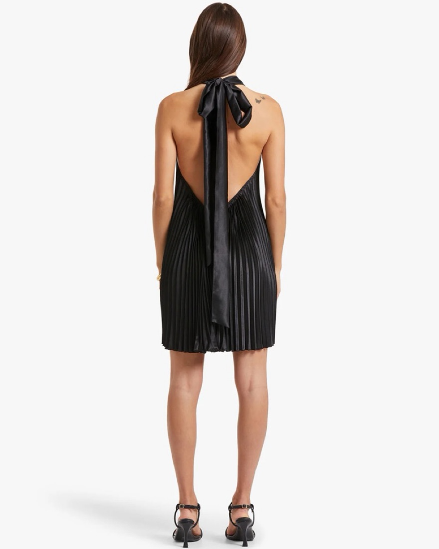 L'IDEE Black Pleated Opera Mini Dress by L'idee - Pickle