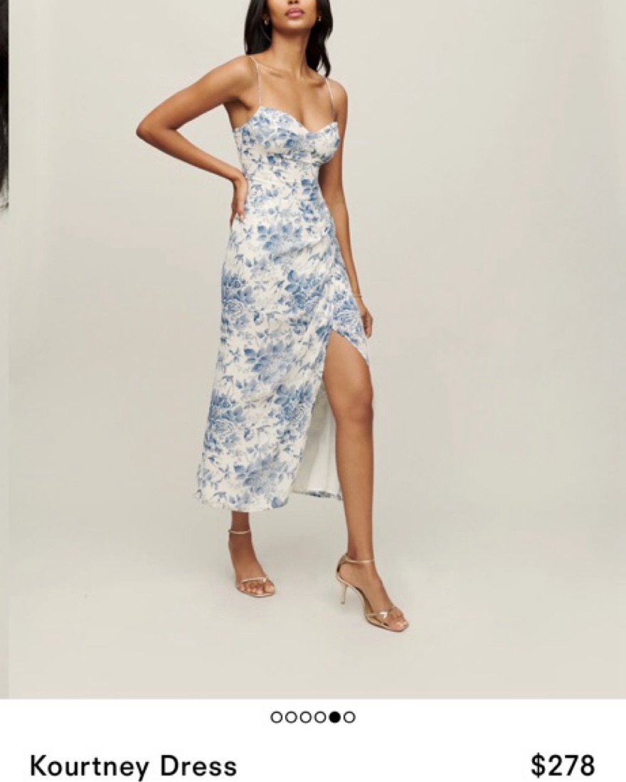Reformation Blue/White Kourtney Dress by Reformation - Pickle