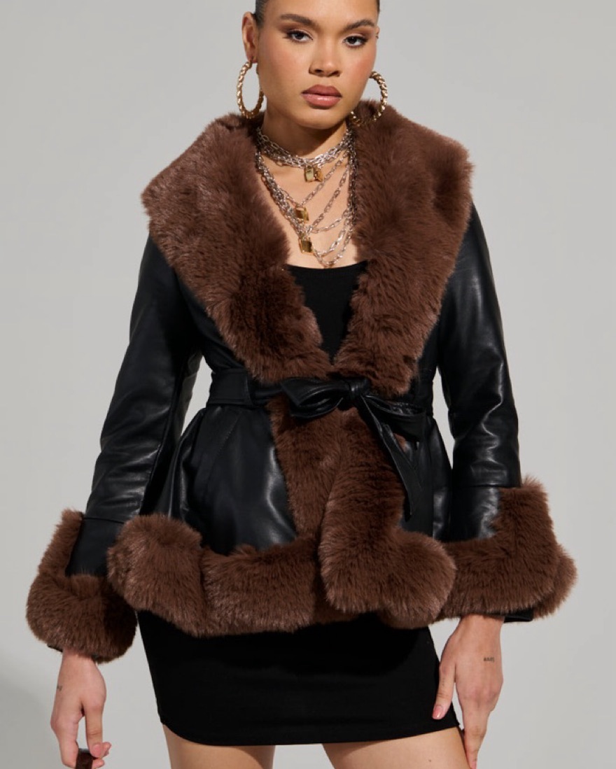 Azalea Wang Fur Trim Jacket by Azalea Wang - Pickle