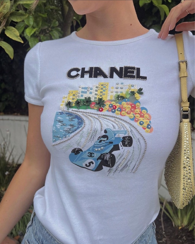 Vintage CHANEL シャネル タンクトップ 水色x白 ココマーク CHANEL Vintage シャネル ココマーク 水色x白 タンクトップ トップス