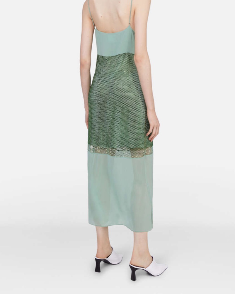 STELLA McCARTNEY グリーン フレアスカート Stella McCartney Green Midi Dress Xs by Stella McCartney - Pickle