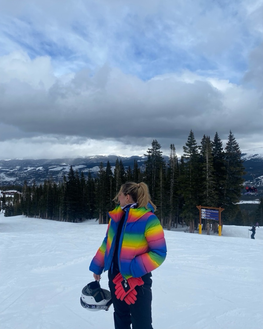 Perfect Moment Flare Rainbow Ski Jacket by Perfect Moment - Pickle