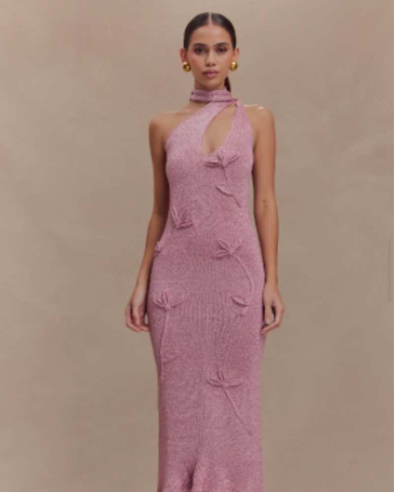 Celestino Floral Metallic Knit Maxi by Meshki - Pickle