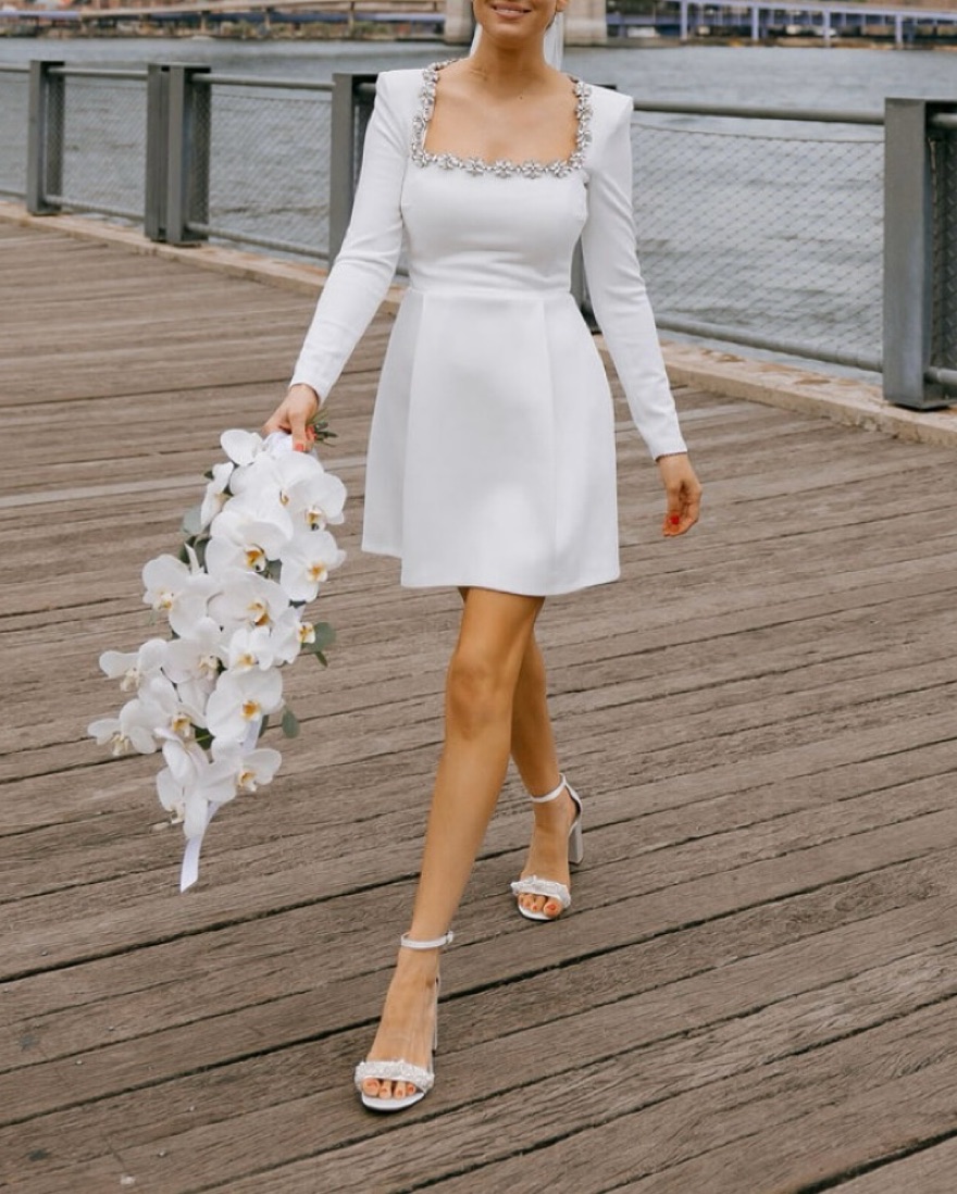 White Nadine Merabi Short Dress by Nadine Merabi - Pickle