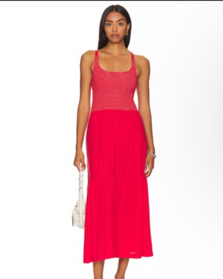 Penelope Cross Back Midi Dress in Cherry by Revolve - Pickle