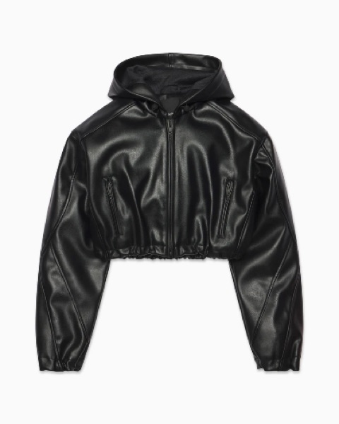 ジャケット・アウター Khy / Faux Leather Cropped Hooded Jacket Khy Copped Bomber Jacket by Khy - Pickle