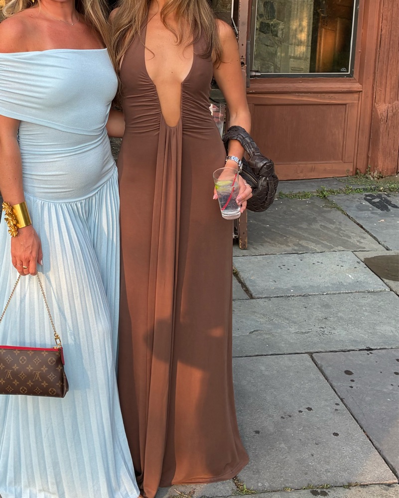 Misha Jennifer Cupro Brown Maxi Dress by Misha - Pickle