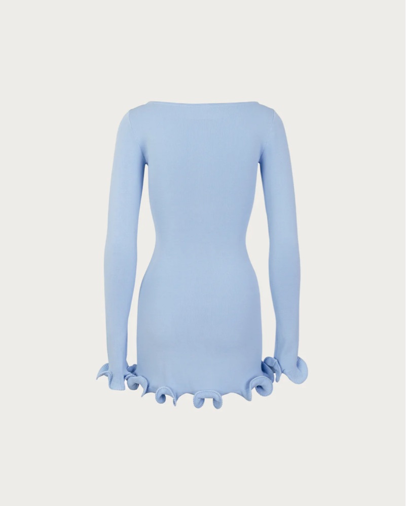 SAME Blue Ruffle Hem Mini Dress by SAME - Pickle