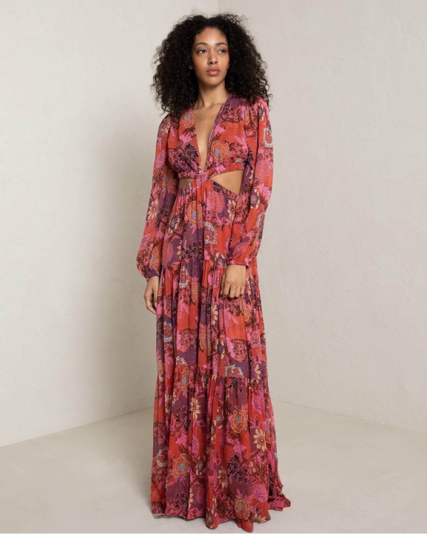A.L.C. Isabelle Silk Maxi Dress by ALC - Pickle