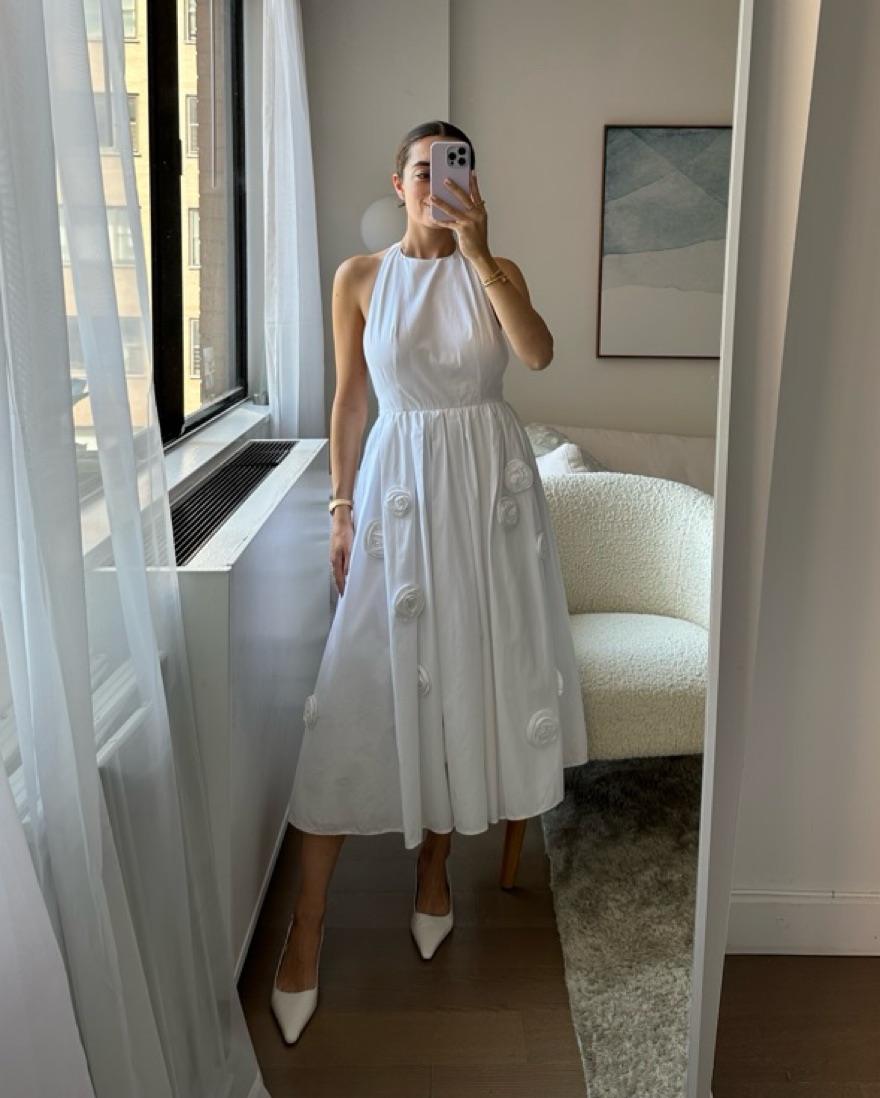 $2,000 *RARE* Prada White Rosette Dress by Prada - Pickle