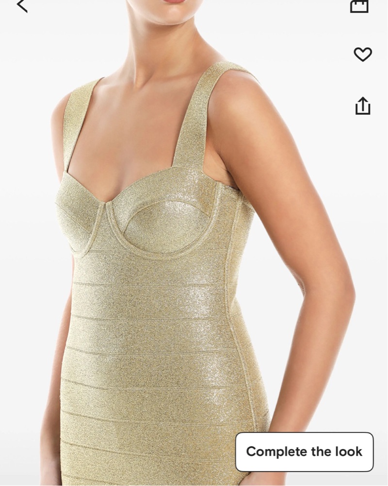Herve Leger Gold Bandage Mini Dress by Herve Leger - Pickle