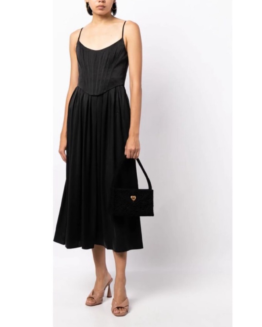 Zimmerman Black Silk Corset Midi Dress by Zimmermann - Pickle