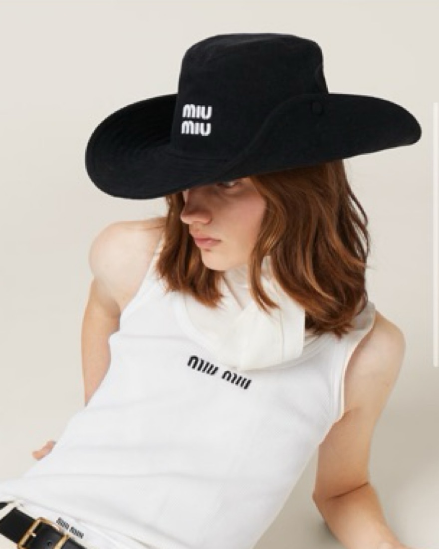 Miu Miu Black Cowboy Hat by Miu Miu - Pickle