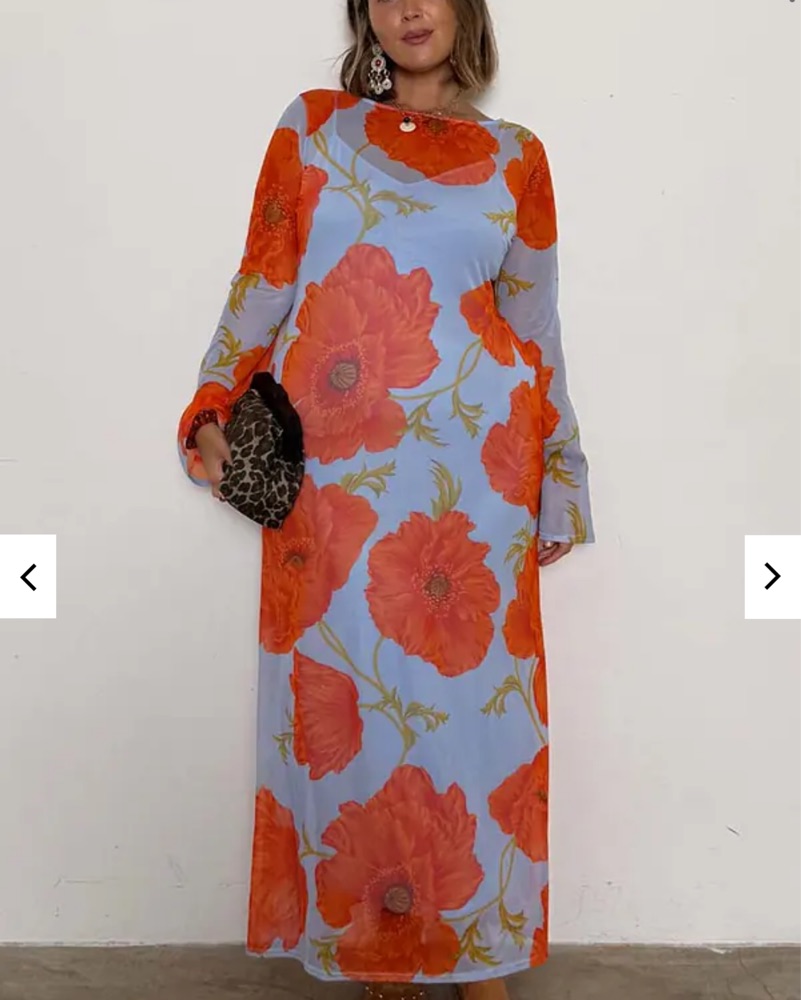 Blue Poppy Aria Mesh Dress by Never Fully Dressed - Pickle