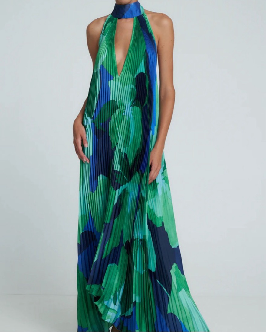 【レア】THE UPSIDE パームリーフ セットアップ 緑 L'IDEE Opera Gown in Capri Green by L'idee - Pickle