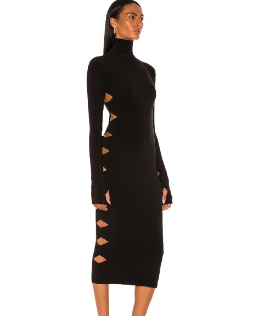 Norma Kamali Long Sleeve Cut Dress by Norma Kamali - Pickle