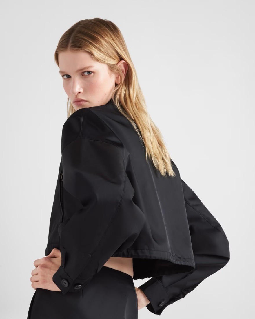 PRADA JZA ￼TECNICA レディースブルゾンブラック　40 Black Re-nylon Blouson Jacket | PRADA - United States