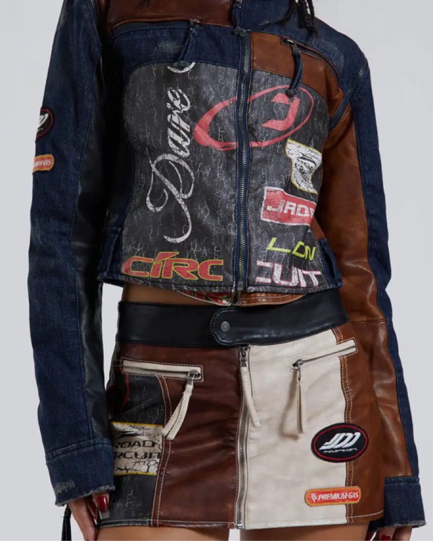 Jaded London Daytona Jacket And Skirt by Jaded London - Pickle