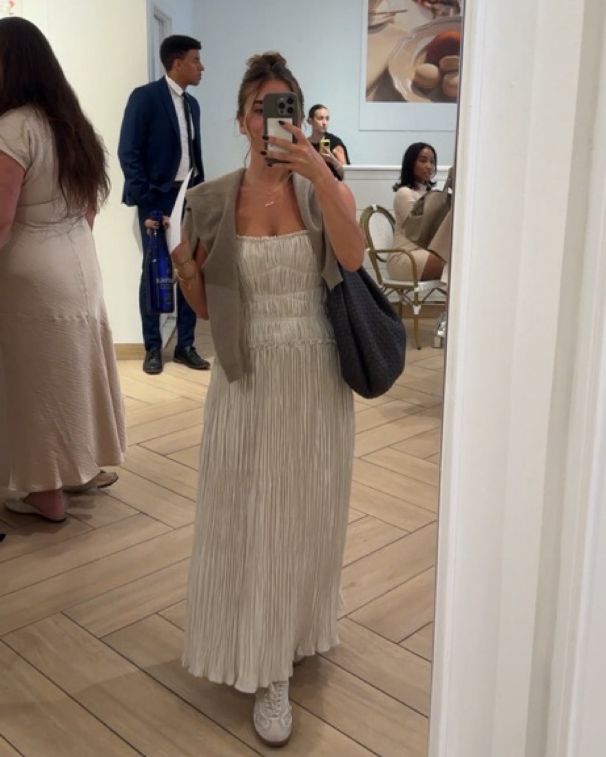 SIMKHAI Pleated Midi Dress by Jonathan Simkhai - Pickle