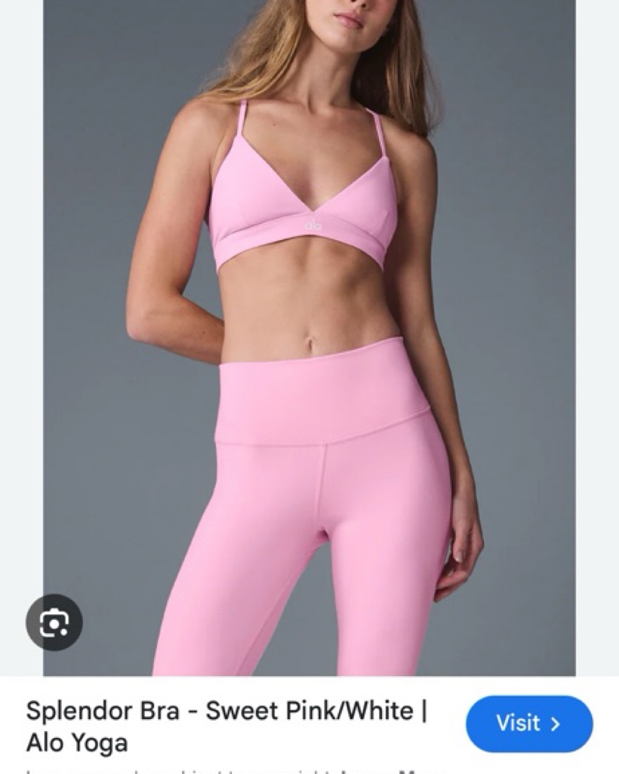 Alo Yoga Pink Splendor Bra and Leggings by Alo Yoga - Pickle