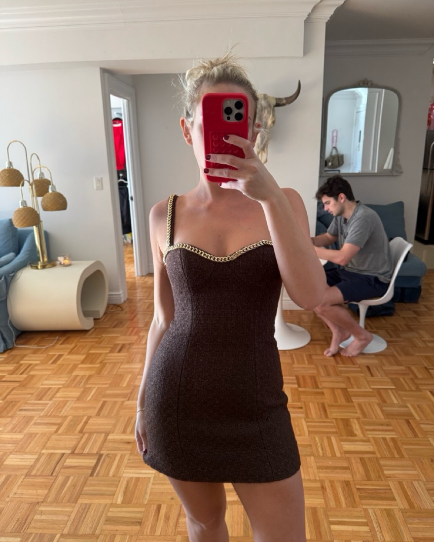 Majorelle Brown Tweed Dress by Majorelle - Pickle