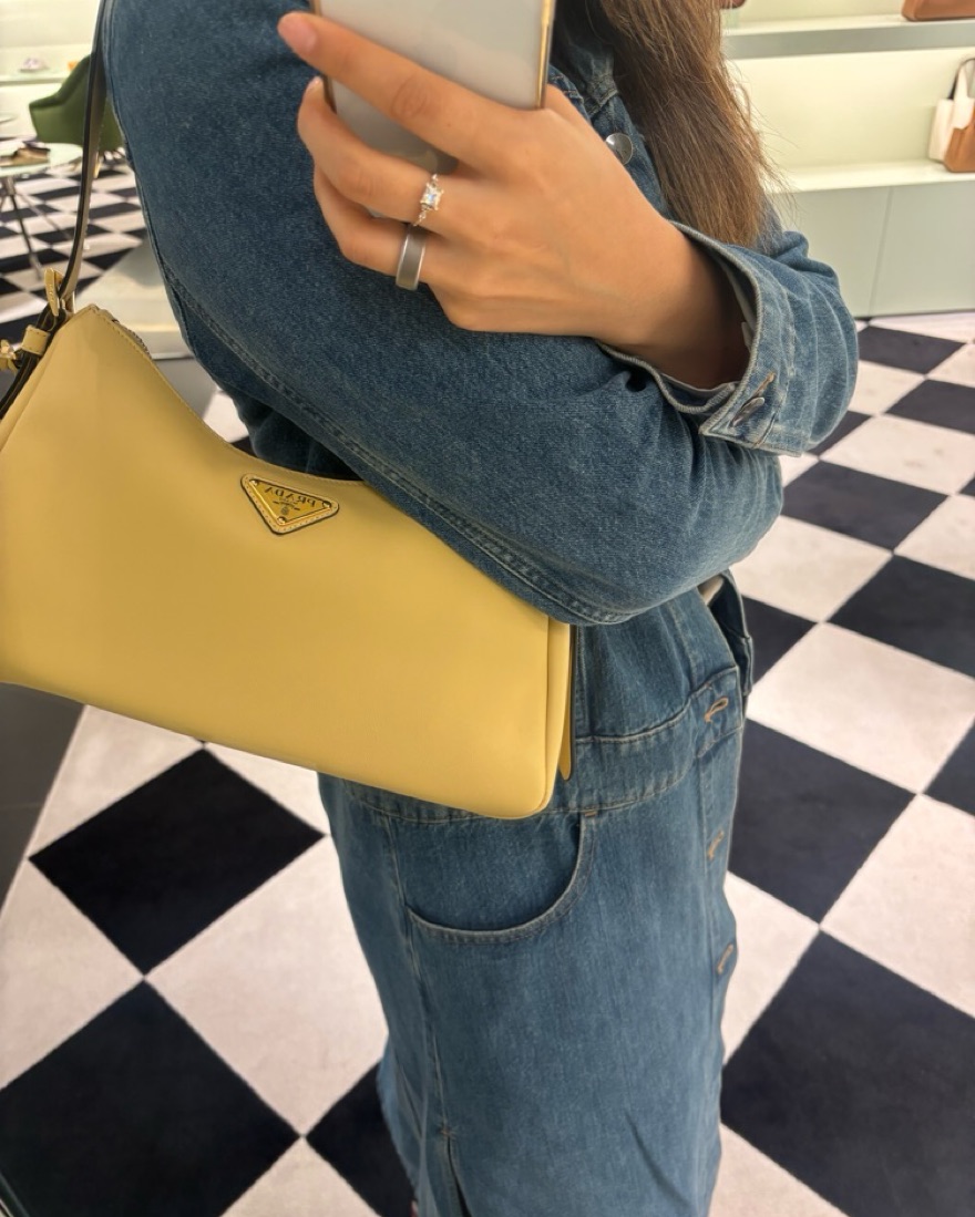 PRADA イエロー ギャザーバッグ PRADA イエロー ギャザーバッグ PRADA イエロー ギャザーバッグ