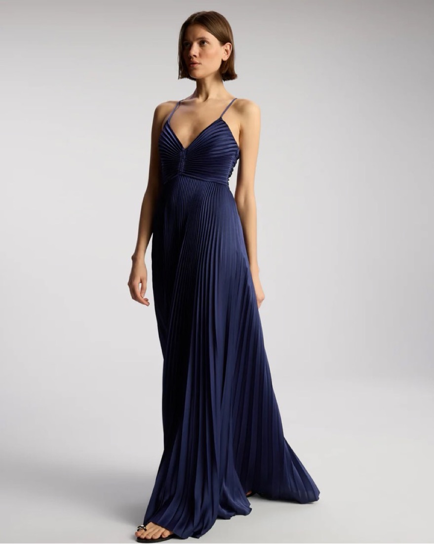 A.E.マルティ☆ファッションプレート『LA SOIRÉE TOSCANE』 A.L.C. Aries Pleated Dress Navy by ALC - Pickle